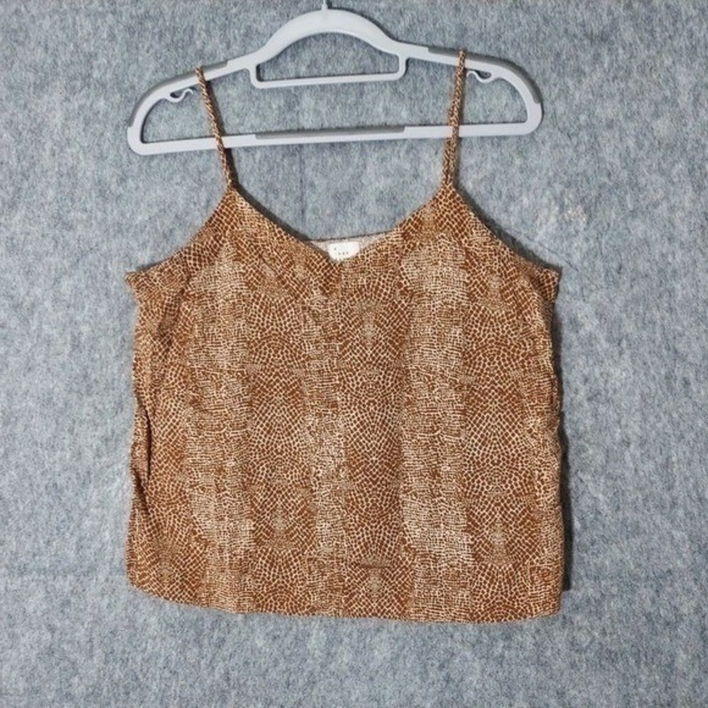 A New Day Cami Women M Brown Snakeskin Y2K Clubwear Layering Spaghetti Strap Top